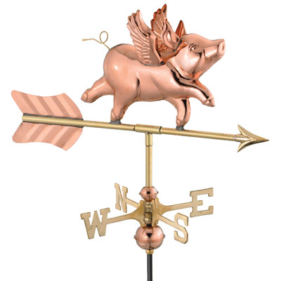 Cottage Size Flying Pig Weathervane