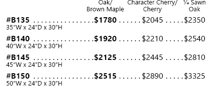Avondale Base Pricing