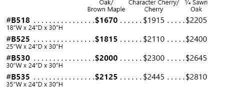 Avondale Base Pricing