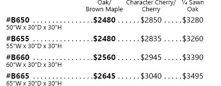 Avondale Base Pricing
