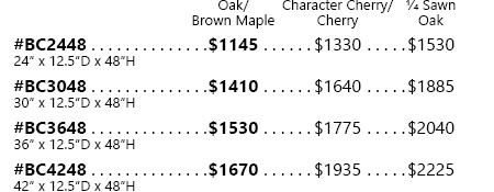 Avondale Single Bookcase Pricing