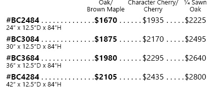 Avondale Single Bookcase Pricing