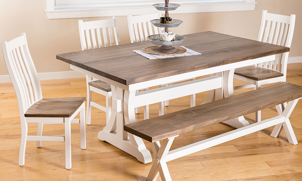 Branson Hadley Table, Braxton Bench, Stonehill Chairs