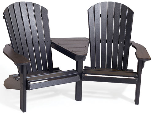 Leisure Poly Fan Back Adirondack Settee