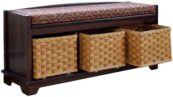 Lattice Weave Bench with Cushion