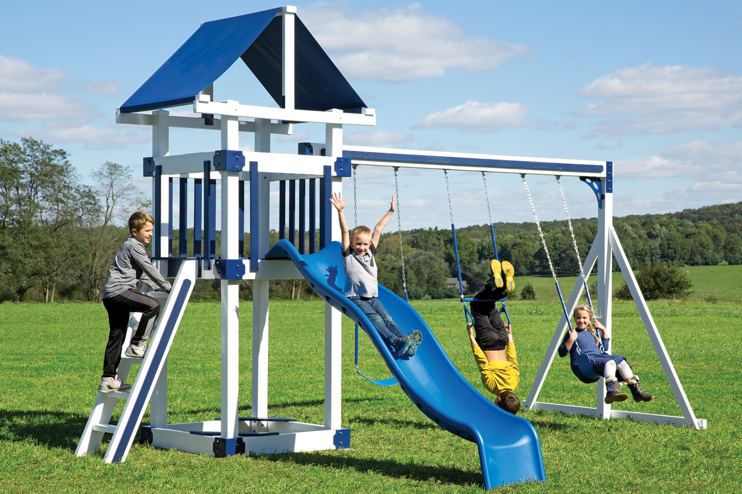 Vinyl Falcon 3-Position Swing Set