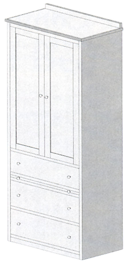 3-Drawer Armoire Side Unit