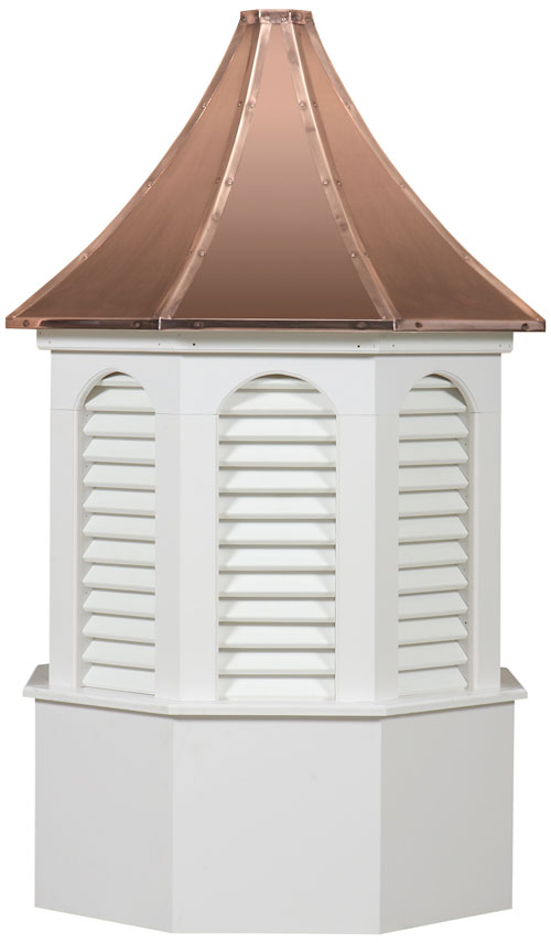 Crescent Ridge Octagon, Cupola w/ Louvers & Concave Copper Roof